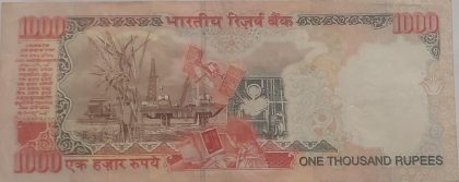 1000 Rupees note Governor Dr.Y.V REDDY Plain Inset Used - Image 2