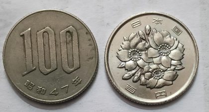 JAPAN 100 YEN  Coin 1972 (USED)