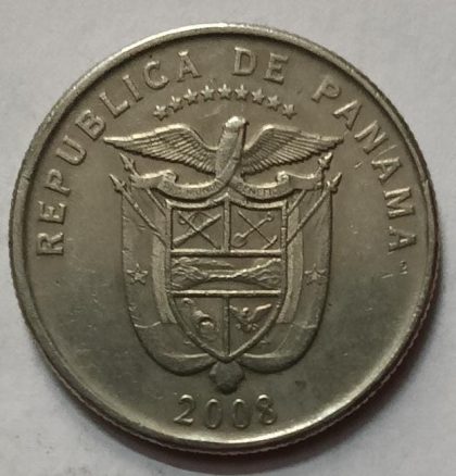 Panama Quarter De Balboa Commemorative Coin 2008 (used) - Image 2