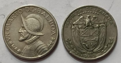 Panama 1/10  Balboa Coin 1993 (used)