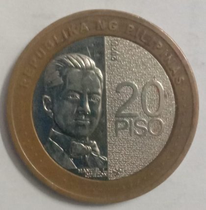 PHILIPPINES  20 PISO 2020 Coin (used)