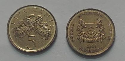 Singapore 5 Cent Coin2001(used)