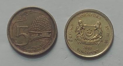 Singapore 5 Cent Coin2005(used)