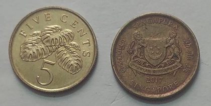 Singapore 5 Cent Coin2017(used)