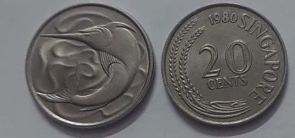 Singapore 20 Cent Coin 1980 (used)