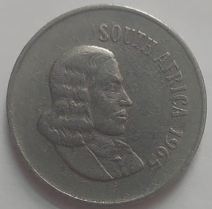 SOUTH AFRICA 10 Cent Coin 1965 (used) - Image 2