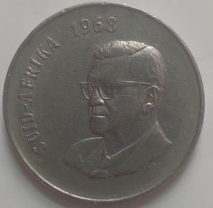 SOUTH AFRICA 50 Cent Coin 1968 (used)