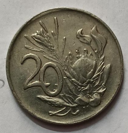 SOUTH AFRICA 20 CENT Coin 1990 (used) - Image 2