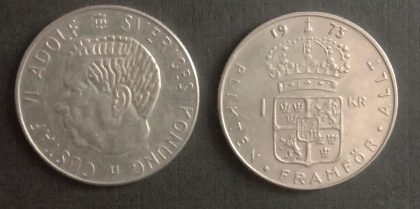 SWEDEN 1 KRONA 1973 Coin(used)