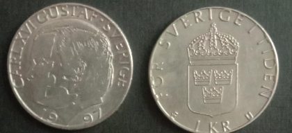 SWEDEN 1 KRONA 1997 Coin(used)