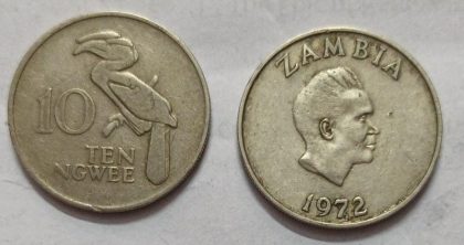 ZAMBIA 10 NGWEE 1972 Coin(USED)