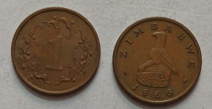 ZIMBABWE 1CENT 1986 Coin(USED)