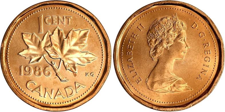1 Cent Canada 1986 Elizabeth II D.G. Regina Used