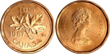 1 Cent Canada 1987 Elizabeth II D.G. Regina Used