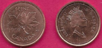 1 Cent Canada 1997 Elizabeth II D.G. Regina Used
