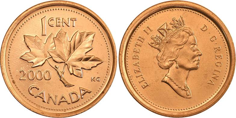 1 Cent Canada 2000 Elizabeth II D.G. Regina Used