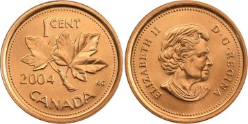 1 Cent Canada 2004 Elizabeth II D.G. Regina Used