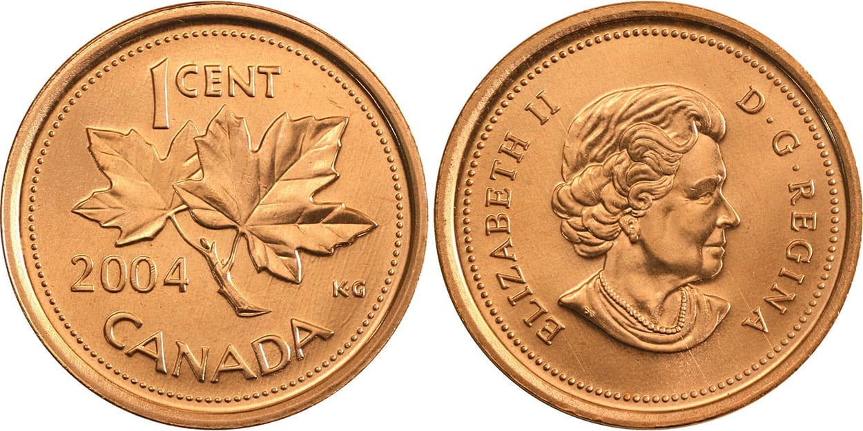 1 Cent Canada 2004 Elizabeth II D.G. Regina Used