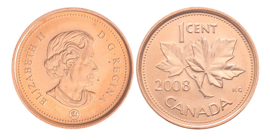 1 Cent Canada 2008 Elizabeth II D.G. Regina Used