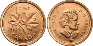 1 Cent Canada 2009 Elizabeth II D.G. Regina Used
