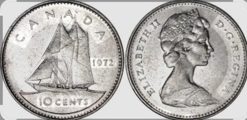 10 Cents Canada 1972 Elizabeth II D.G Regina Used