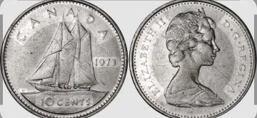 10 Cents Canada 1973 Elizabeth II D.G Regina