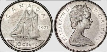 10 Cents Canada 1977 Elizabeth II D.G Regina