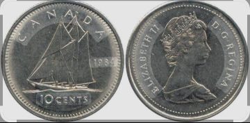 10 Cents Canada 1984 Elizabeth II D.G Regina