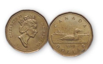 1 Dollar Canada 1990 Elizabeth II D.G Regina Used