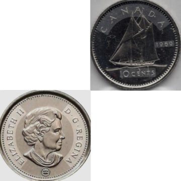 10 Cents Canada 1969 Elizabeth II D.G Regina Used