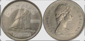 10 Cents Canada 1974 Elizabeth II D.G Regina Used
