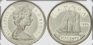 10 Cents Canada 1976 Elizabeth II D.G Regina Used