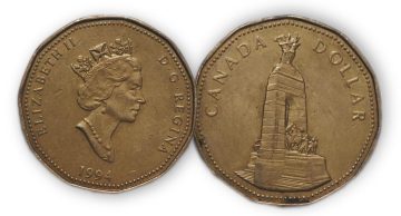 1 Dollar Canada 1994 Elizabeth II D.G Regina Used