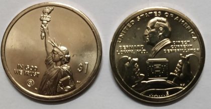 USA Innovation Dollar  coin- Direct Current Defibrillator-BERNARD LOWN 2024 'D Mint' UNC