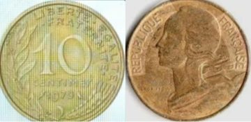 10 Centimes 1970 Liberte Egalite Fraternite Used