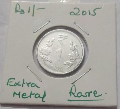 1 RUPEE 2015 ERROR OCCURS -EXTRA METAL