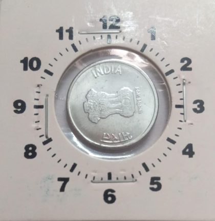 1 RUPEE 2023 HYDERABAD 9 O'CLOCK ROTATION -ERROR COIN UNC - Image 2