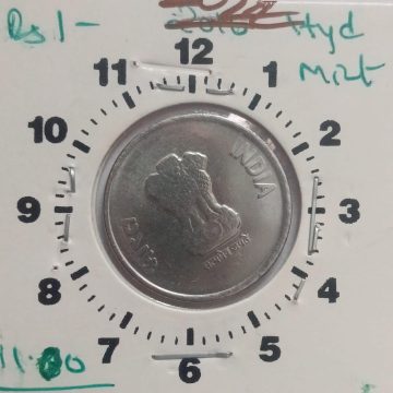 2 RUPEES 2022 NOIDA MINT 11.00 ROTATION ERROR COIN UNC