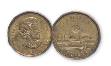 1 Dollar Canada 2015 Elizabeth II D.G Regina Used