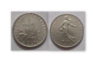 1 Franc 1969 Liberte Egalite Fraternite Used