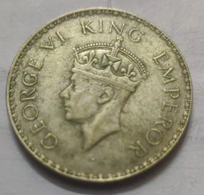 KING GEORGE VI- 1 RUPEE INDIA  1941  SILVER COIN (USED) - Image 2