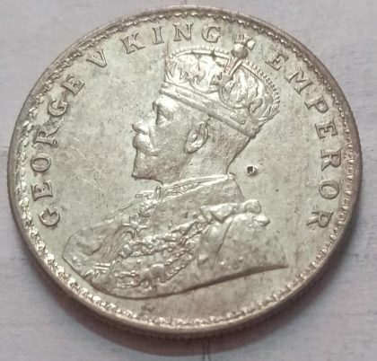 KING GEORGE V- 1 RUPEE INDIA 1918 SILVER COIN (USED) - Image 2