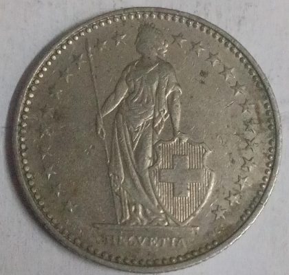 SWITZERLAND 1 France 1991 Confoedertio Helvetica Coin(used) - Image 2