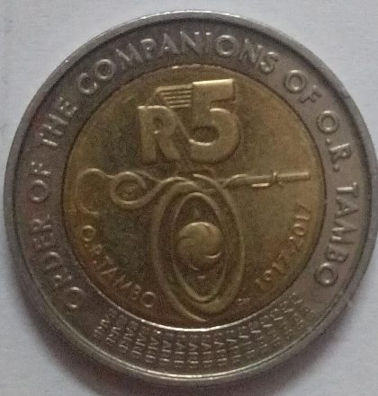 SOUTH AFRICA 5 RAND 2017 (used) - Image 2