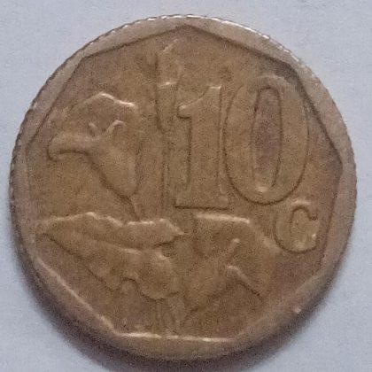 SOUTH AFRICA 10 CENTS 2008(used) - Image 2