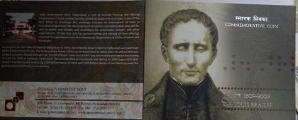 200th Birth Anniversary of Louis Braille 1809-2009  Rs.2(Proof)
