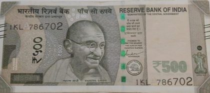 500 Rupees Governor Shakti Kanta Das Inset A USED(2020) Holy No.starting with 786 TELESCOPIC NUMBER