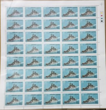 Indian Navy Day. Navy, Defence, I.N.S. Taragiri, Frigate, Sea, 35 P - MNH (Stamp Full Sheets - 40stamps)