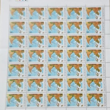 Indian Ocean Commonwealth Cable Submarine Telephone Cable. Communication, Map, Telephone, Cable, Submarine, Rs. 1  - MNH (Stamp Full Sheets - 35stamps)