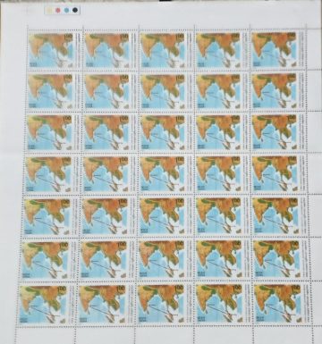 Indian Ocean Commonwealth Cable Submarine Telephone Cable. Communication, Map, Telephone, Cable, Submarine, Rs. 1  - MNH (Stamp Full Sheets - 35stamps)